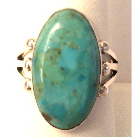 Turquoise Sterling Silver Ring Women's sz 9 (1566) - Picture 1 of 6